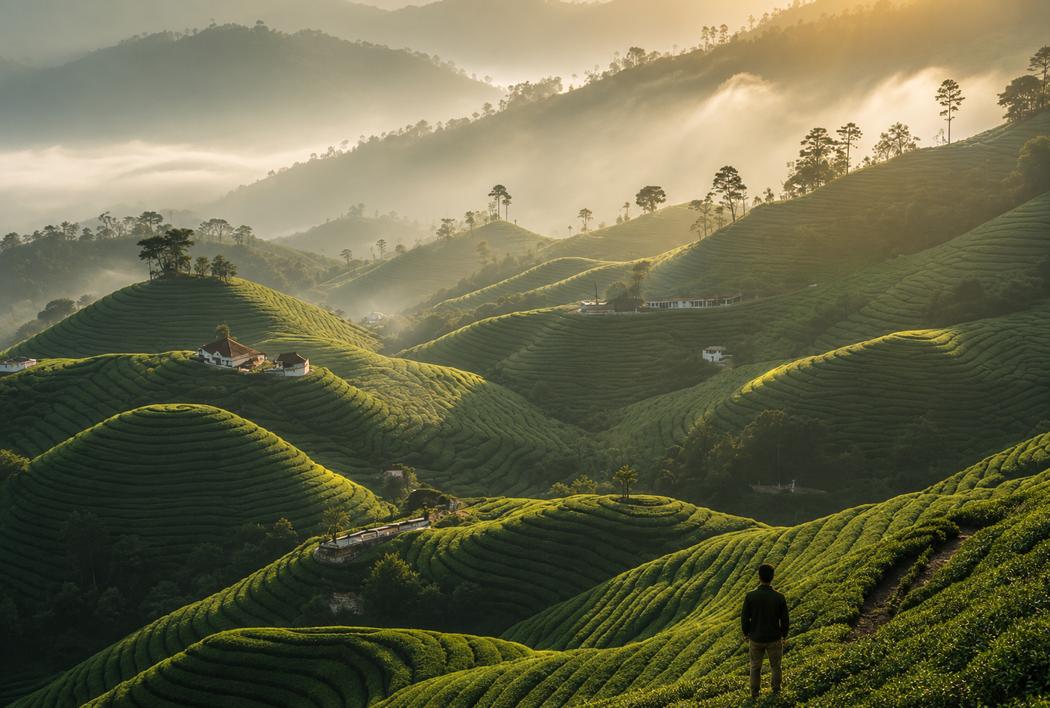 Tea slope below the property.